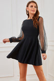 Vintage Black Polka Dots Sleeves Dress