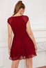 Load image into Gallery viewer, Burgundy Lace Short Cocktail Dress