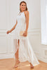 Load image into Gallery viewer, White Open Back Lace Bridesmaid Party Dress