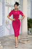 Load image into Gallery viewer, Fuchsia Bodycon 1960s Dress