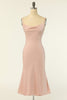 Load image into Gallery viewer, Sheath Spaghetti Straps Blush Bridesmaid Dress