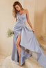 Load image into Gallery viewer, Grey Blue One Shoulder Bridesmaid Dress
