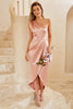 Load image into Gallery viewer, Dusty Rose One Shoulder Bridesmaid Dress