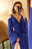 Load image into Gallery viewer, A Line Off the Shoulder Royal Blue Prom Dress with Split Front