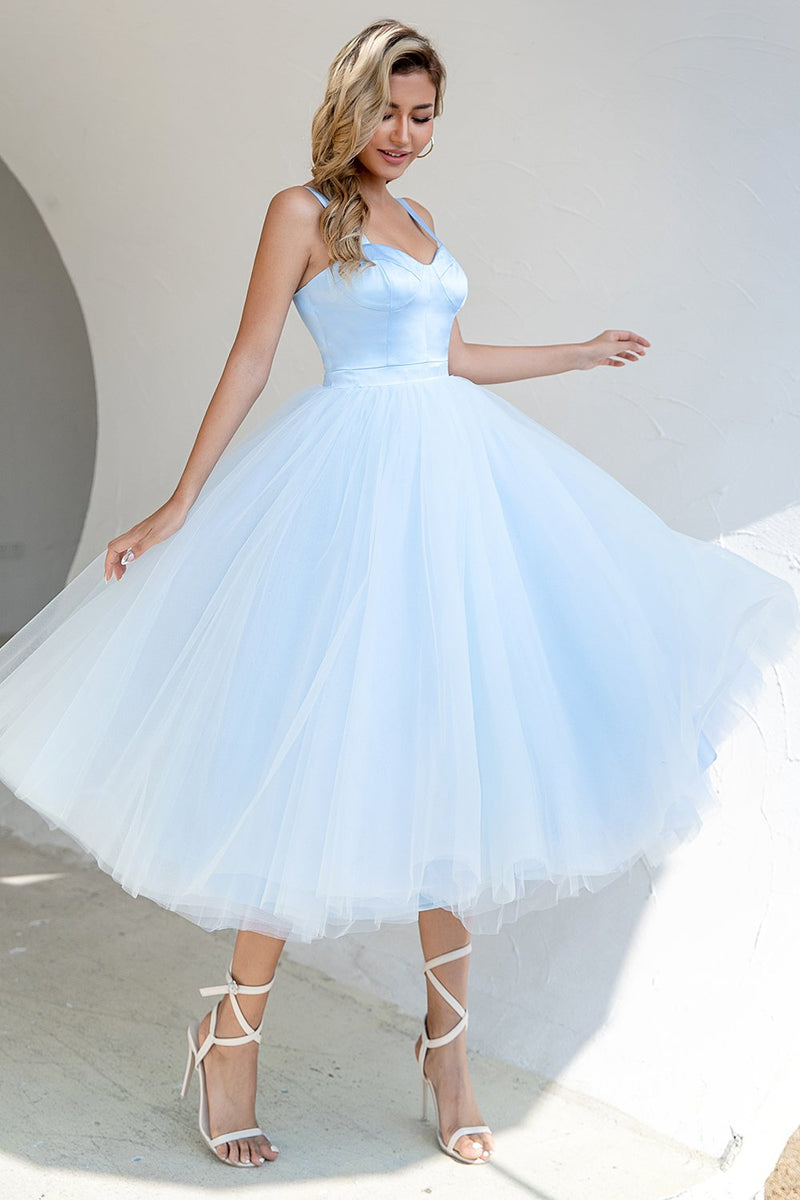 Load image into Gallery viewer, Sky Blue Tulle Cocktail Dress