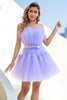 Load image into Gallery viewer, Light Purple Tulle Cocktail Dress