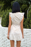 White V-Neck Lace Dress