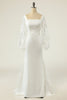Load image into Gallery viewer, White Mermaid Long Sleeves Wedding Dress