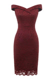 Navy Bodycon Lace 1960s Dress