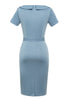 Load image into Gallery viewer, Bodycon Round Neck Light Blue 1960s Dress