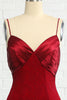 Load image into Gallery viewer, Lace Dark Red Bridesmaid Dress