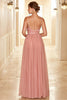 Load image into Gallery viewer, A Line Spaghetti Straps Bridesmaid Dress with Ruffles