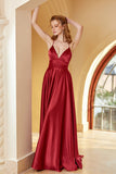 Burgundy Spaghetti Straps Simple Prom Dress