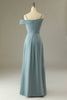 Load image into Gallery viewer, Blue Sheath Simple Prom Dress