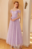 Purple A Line Prom Dress (Without The Belt)