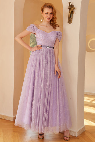 Purple A Line Prom Dress (Without The Belt)