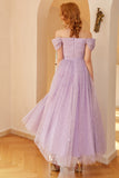 Purple A Line Prom Dress (Without The Belt)