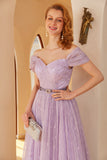 Purple A Line Prom Dress (Without The Belt)