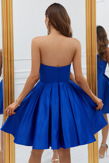 Royal Blue A-Line Sweetheart Short Graduation Dress