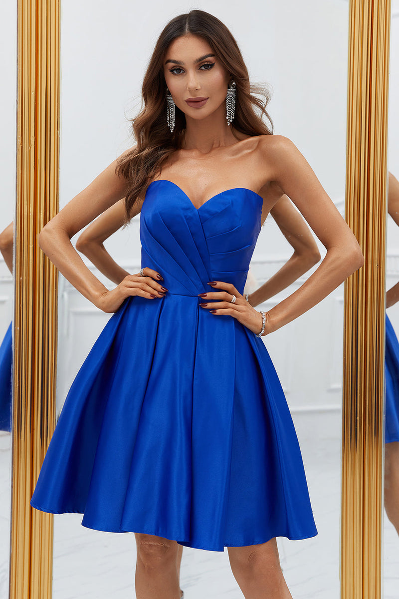 Load image into Gallery viewer, Royal Blue A-Line Sweetheart Short Graduation Dress