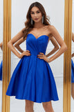 Royal Blue A-Line Sweetheart Short Graduation Dress