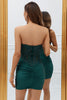 Load image into Gallery viewer, Sheath Sweetheart Dark Green Short Graduation Dress with Beading