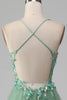 Load image into Gallery viewer, Sparkly Green A-Line Spaghetti Straps Corset Prom Dress With Appliques