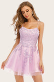 Pink Spaghetti Straps Graduation Dress