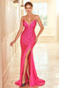 Load image into Gallery viewer, Mermaid Spaghetti Straps Fuchsia Party Dress with Beading