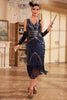 Load image into Gallery viewer, Sparkly Blue Fringed Sequins 1920s Flapper Dress with Beading