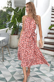 Pink Polka Dots Maxi Boho Dress