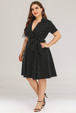 Plus Size Polka Dots Swing Dress