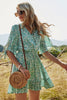 Load image into Gallery viewer, Green Floral Print Summer Dress