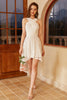 Load image into Gallery viewer, High Low White Party Dress with Lace Sleeveless