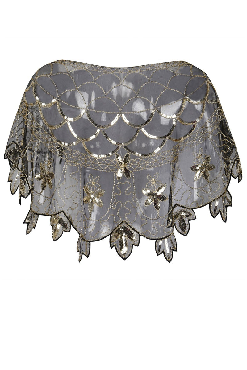 Load image into Gallery viewer, 1920s Flower Sequin Women Cape