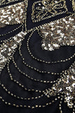 Black Long 1920s Sequins Flapper Dress