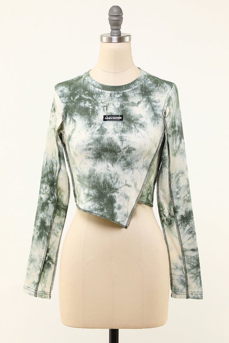 Load image into Gallery viewer, Tie-Dye Irregular Long-Sleeved T-Shirt