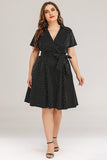 Plus Size Polka Dots Swing Dress