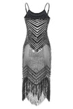 Bodycon Black Silver Sequined 1920s Dress