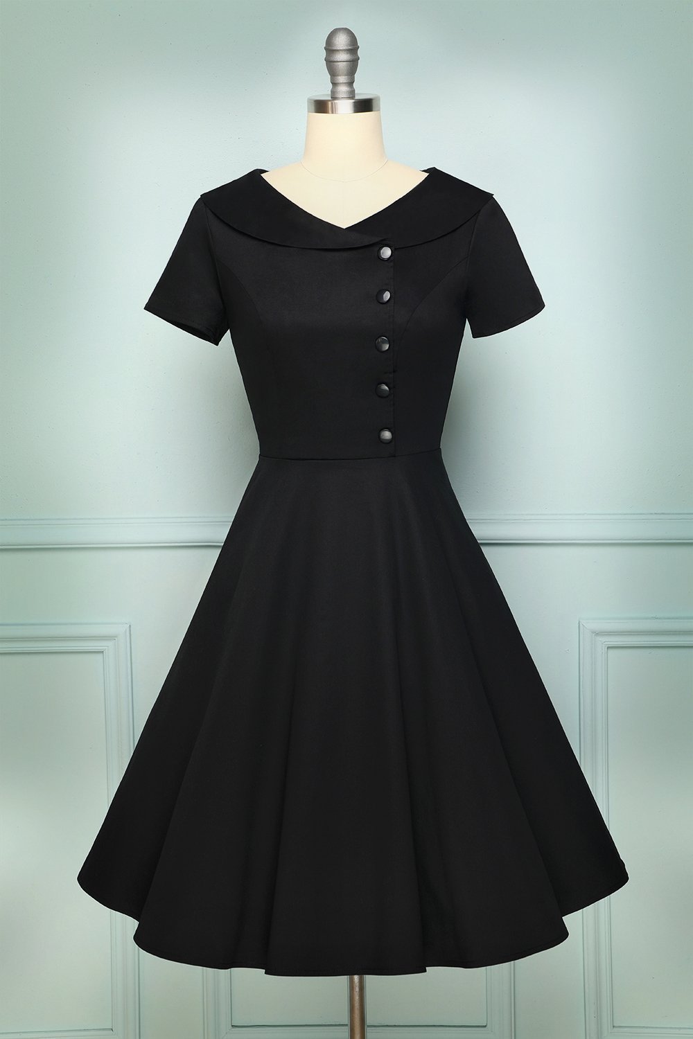 Black Button Dress