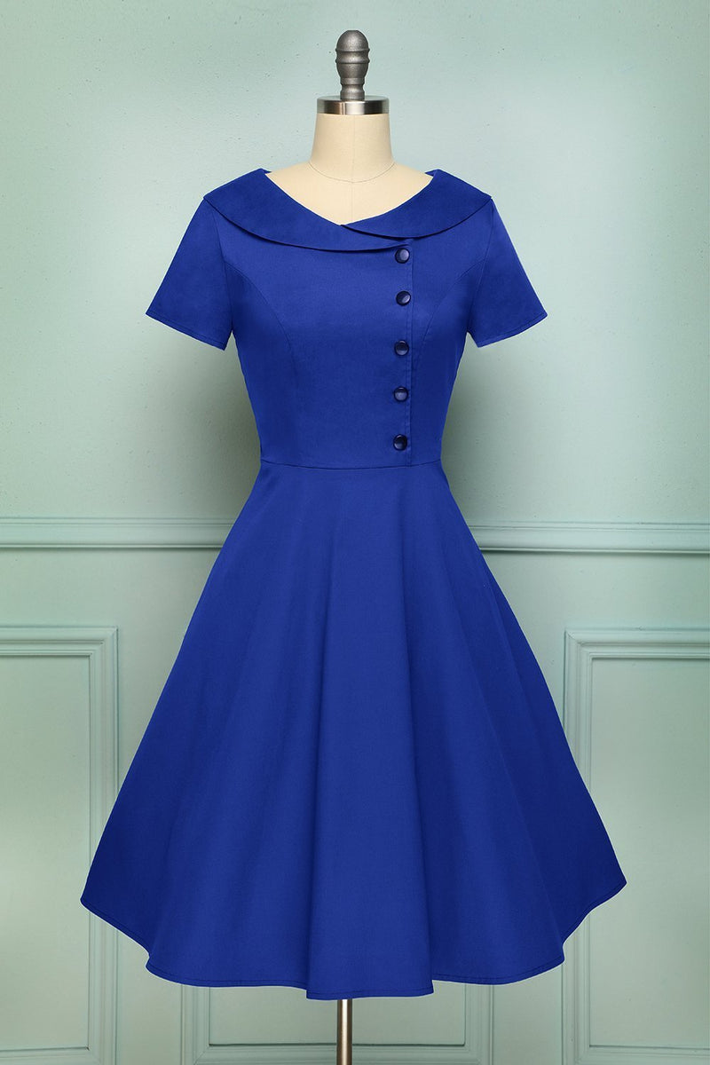 Load image into Gallery viewer, Blue Button Dress - ZAPAKA