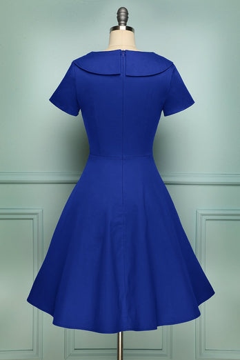 Blue Button Dress - ZAPAKA