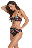 Printed Tie Knotted High Waist Bikini