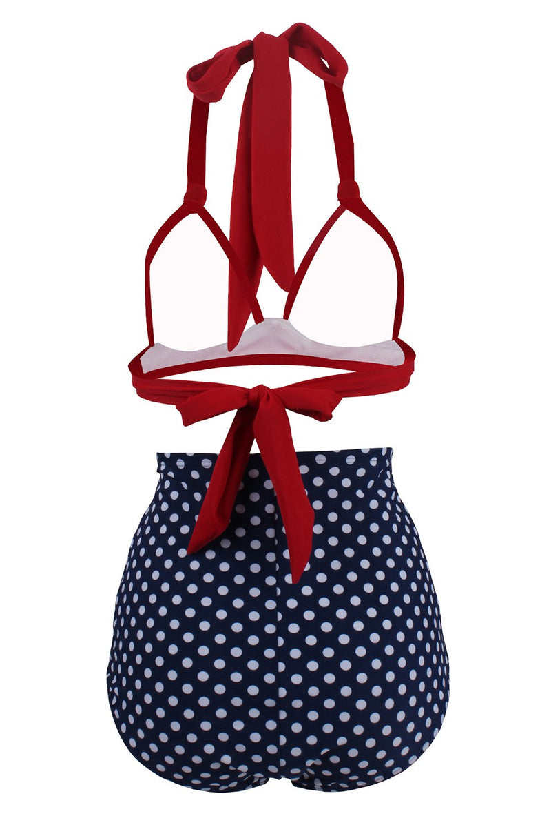 Load image into Gallery viewer, Polka Dots Halter Bikini Swimwear