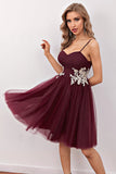 Burgundy Short Prom Graduation Dress