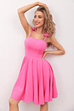 Pink Short Cocktail Dress with Bow