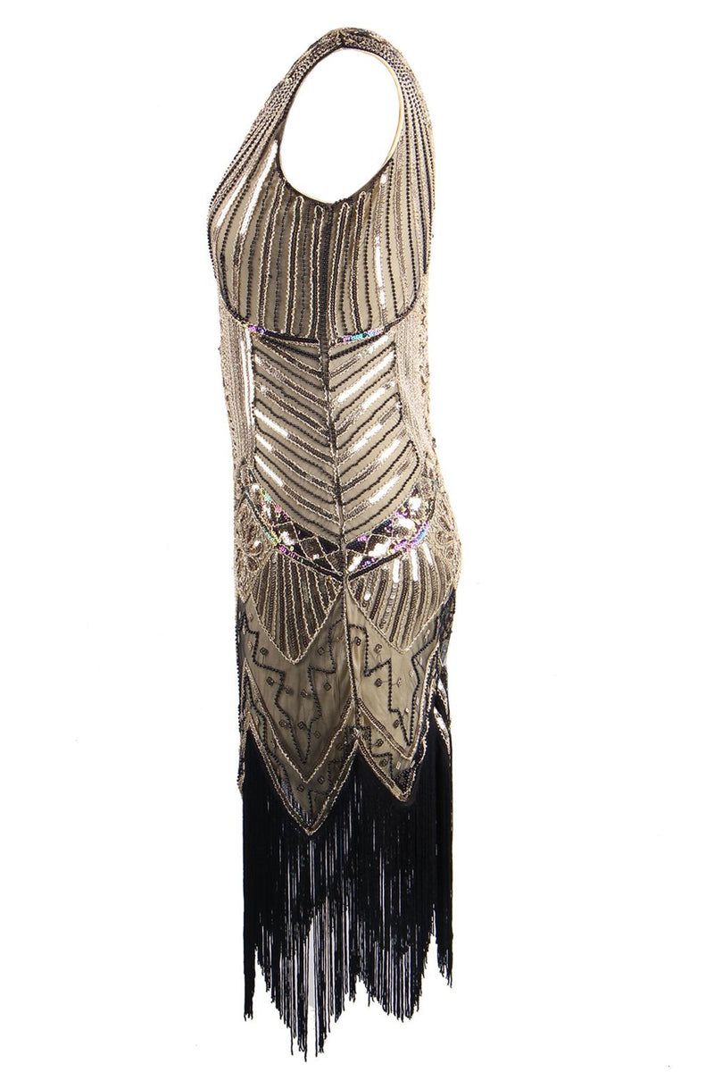 Load image into Gallery viewer, Glitter Fringe 1920s Flapper Dress