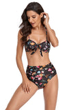 Printed Tie Knotted High Waist Bikini