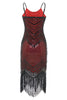 Load image into Gallery viewer, Spaghetti Straps Black Apricot 1920s Dress