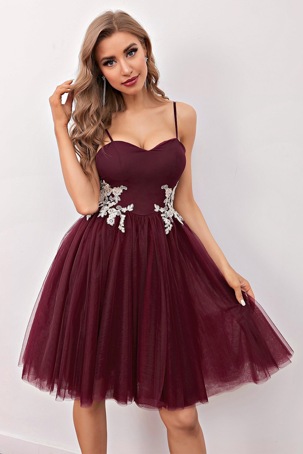Burgundy Short Prom Graduation Dress